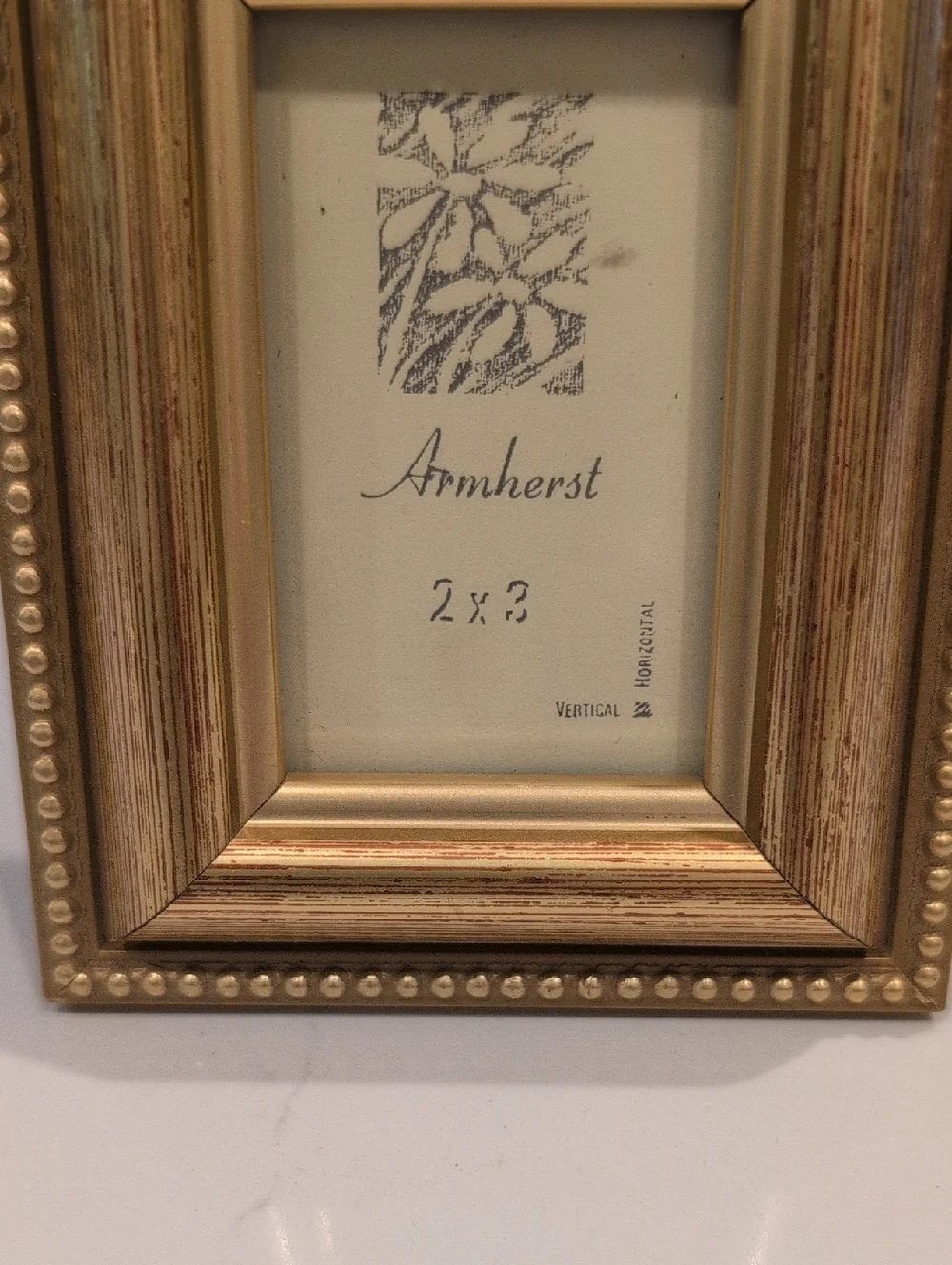 Gold Beaded Picture Frame - 2x3 Photo Opening